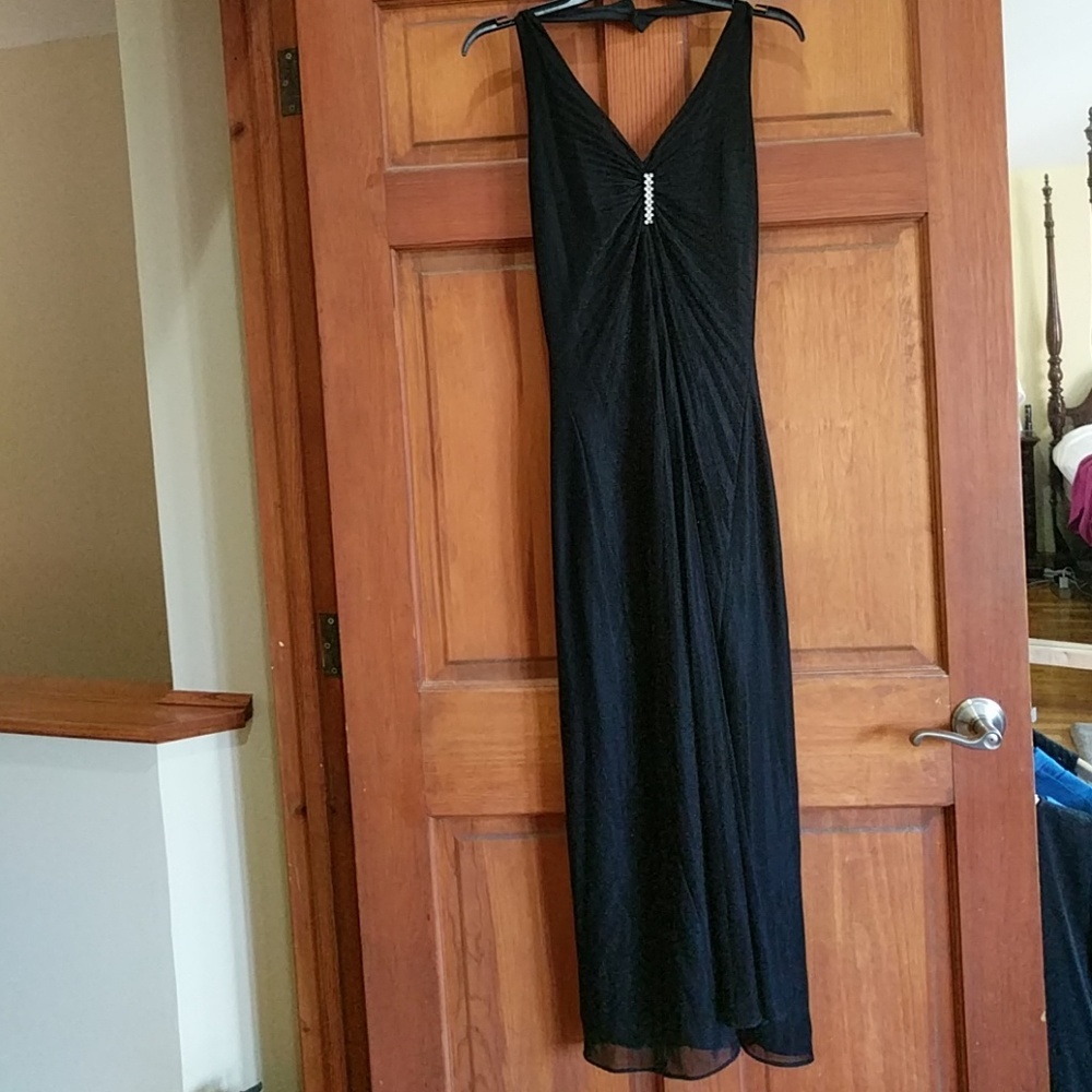 Elegant Black Halter Gown